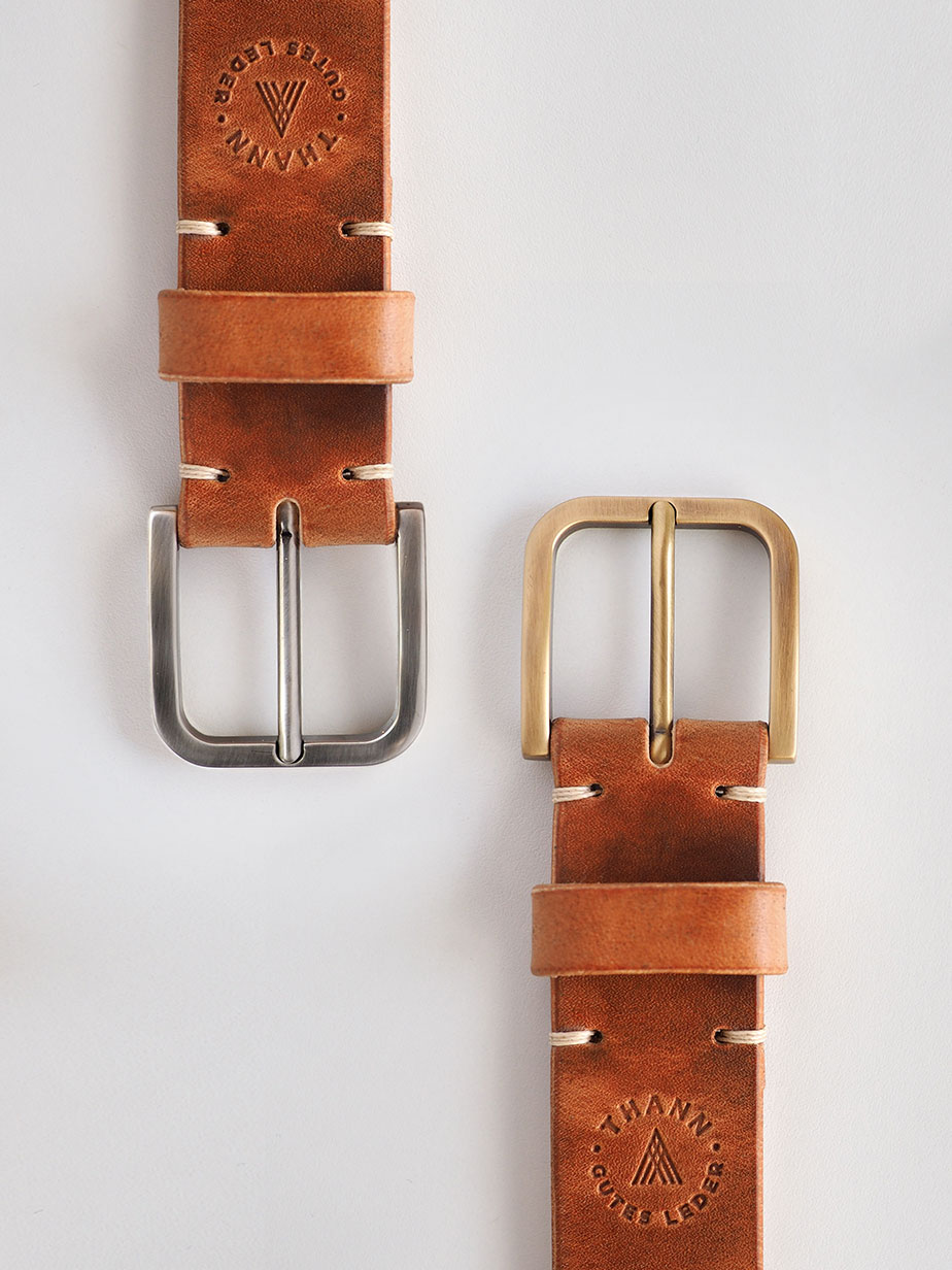 Gürtel 35mm bienenwachs vegtan Solid Brass Buckle